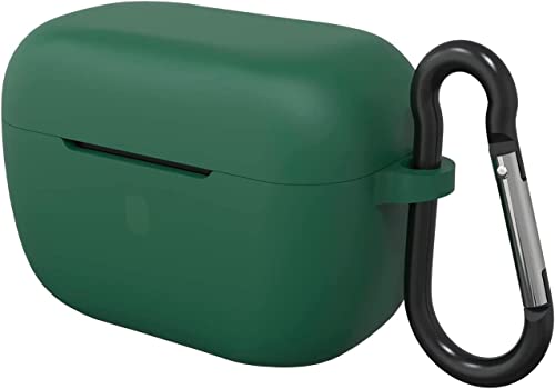 Image of Silicone Case Cover Compatible with Sennheiser Sport True Wireless /CX True Wireless /CX Plus /CX Plus SE Earbuds - with Aluminium Hook (Earbuds & Charging Case Excluded) (Green)
