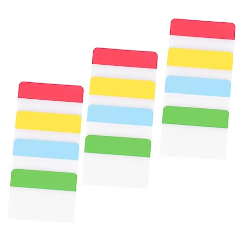 OSOLADY 3セット 耐久性のある次貼付け可能類索引片 ファイル用フラグタブ ブックマーク インデックスシール付属 ノートや手帳対応