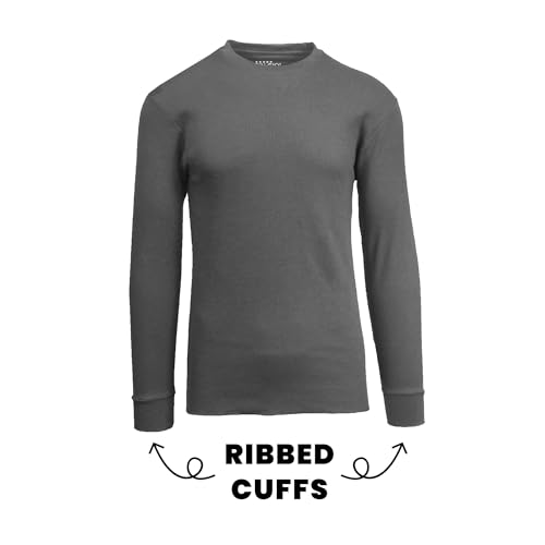 Men's Waffle Knit Thermal Shirts - Long Sleeve, Crew Neck, Warm Winter Layers (S-2XL)3
