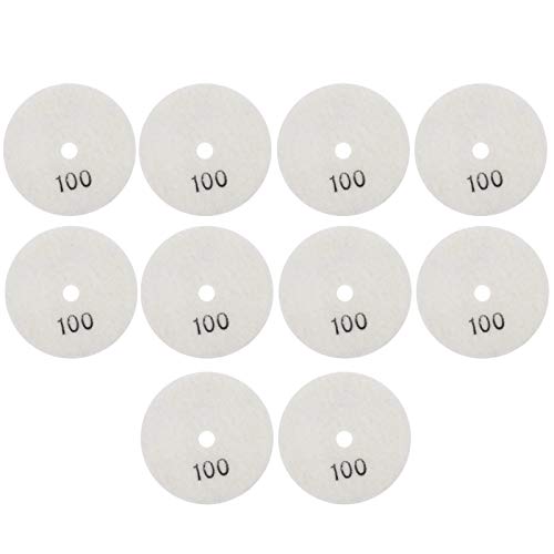 Respicefinem 10Pcs 3in Sanding Discs Pads Buffing Polishing Diamond Marble Concrete Stones 100 Mesh High Quality Diamond Powder Impregnated in Resin for Wet Or Dry Polishing with