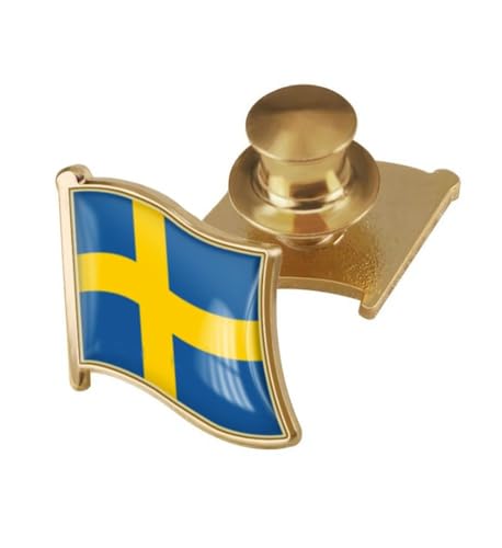 Image of vmcoatdu Country Flag Backs Locking Pin Keepers Locking Clasp Pin Badge International Travel Brooch Metal Alloy Souvenir Pin 0.75x0.7 Inch Small Pin