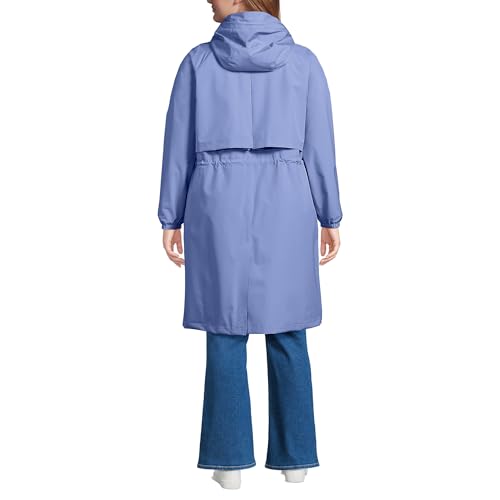 Lands' End Women's Long Packable Raincoat in Light Periwinkle, Size Small - Image 2
