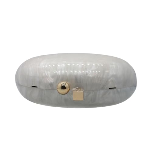 Image of Acrylic Evening Clutch Bag for Women Shell Shape Shoulder Crossbody Bag Glitter Marble Purse Handbag