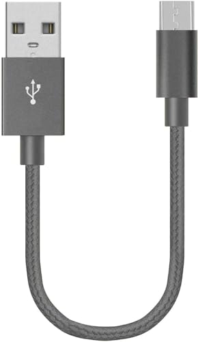 Cable USB C corto de 28 cm gris para carga de Samsung S20 y LG
