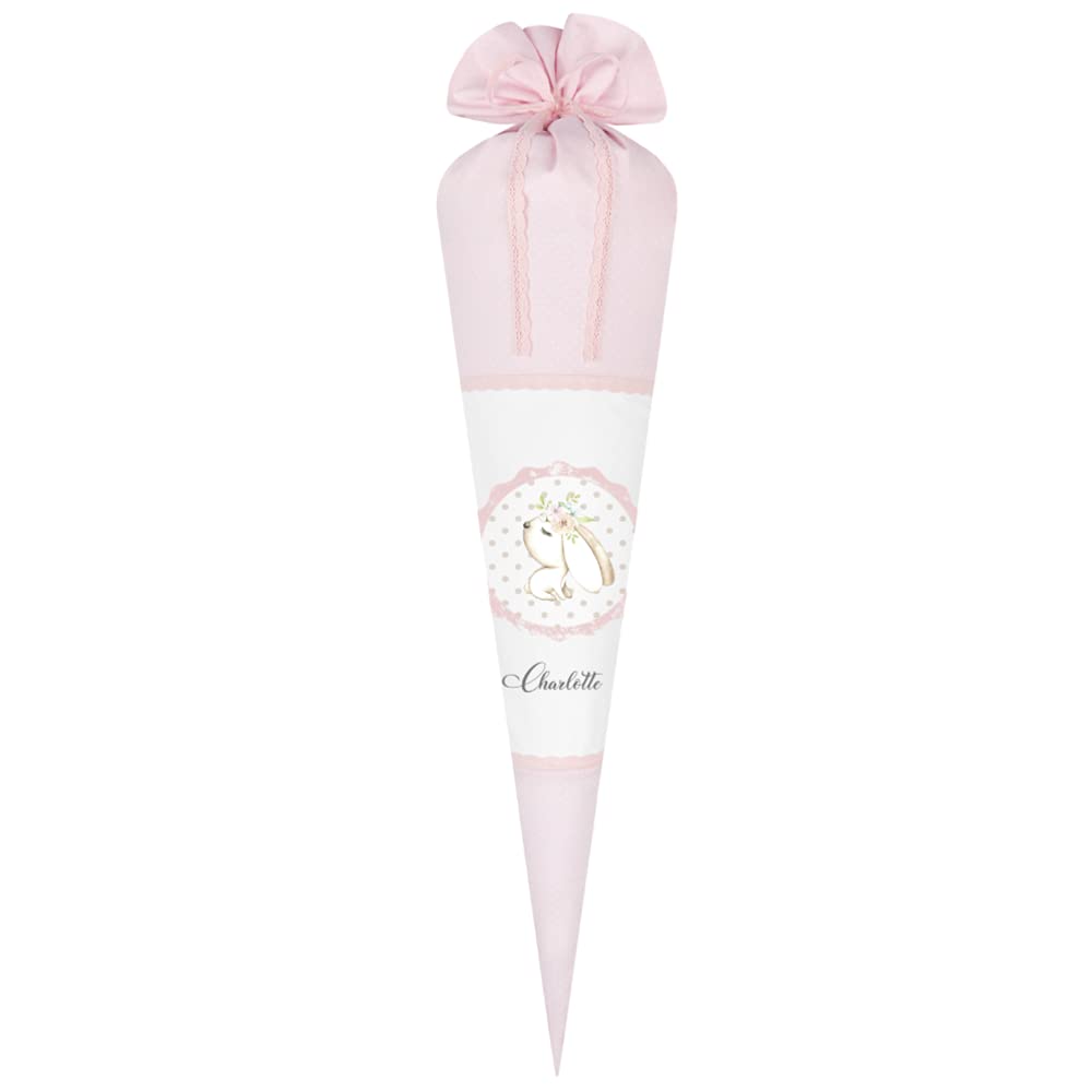 Hase Schultüte mit Namen aus Stoff 70cm groß