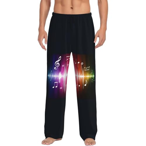 Pantalon de pyjama homme musique en coton léger, bas de nuit respirant et fluide pour l'été