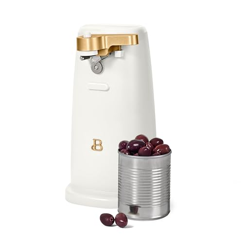 DqOasd Electric Can Opener by Drew Barrymore, Stainless Steel Blade, Auto-Turn Feature (White Icing), 1