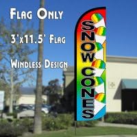 Snow Cones Windless Polyknit Feather Flag (3 x 11.5 feet)