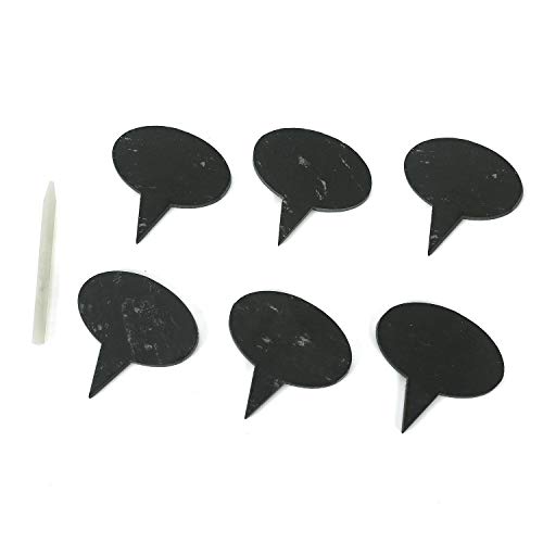 7 Pack, Slate Cheese Markers with Chalk, Party Food Labels and Signs by Crystal Lemon