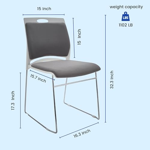 Vacyovke STACKING CHAIRS 001 4 Pack Stacking Chairs 1102Lb Capacity Home Office Guest Chair Set thumb #2