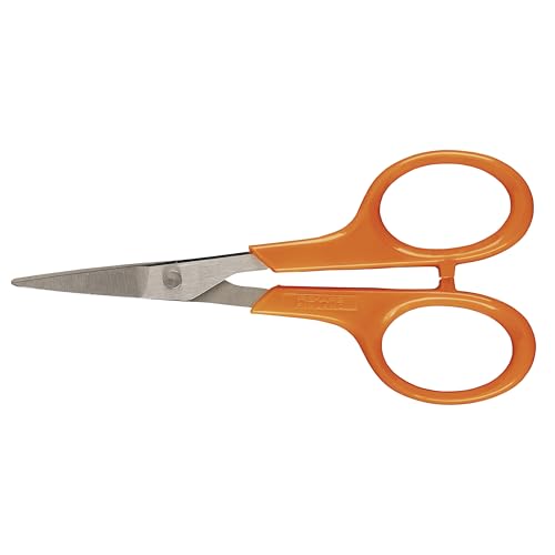 Fiskars Stickschere, Länge: 10 cm, Für Rechts- und Linkshänder, Rostfreie Stahl-Klinge/Kunststoff-Griffe, Orange, Classic, 1005143