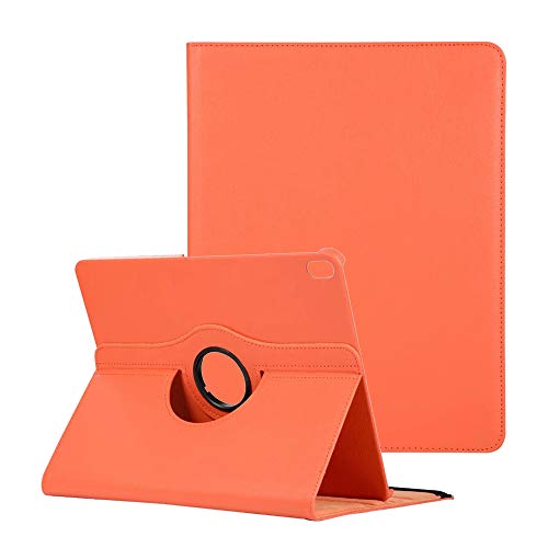 iPad Pro 12.9 Protective Case,Yimiky 360 Degrees Rotating Lightweight Slim Fit PU Leather Cover with Multi Angle viewing Stand Hard Shell for iPad Pro 12.9 inch 2018 Release(Orange)