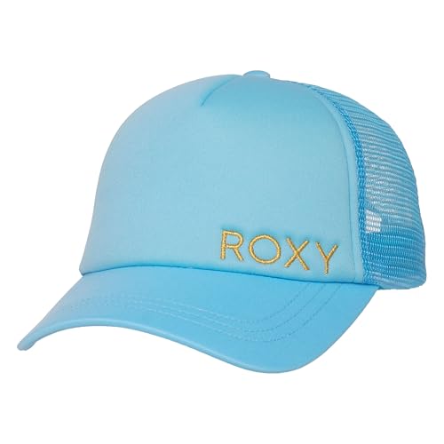 Roxy Women's Finishline Trucker Hat – 100% Cotton Adjustable Summer Cap with Mesh Back, Lightweight and Breathable Festival or Beach Style for Travel and Outdoors, Bachelor Button