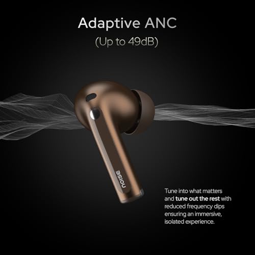 Image of Noise Master Buds, Sound by Bose in-Ear Bluetooth Earbuds, Up to 49dB Adaptive ANC, LHDC 5.0, Immersive Spatial Audio, 44H Playtime with 6 mic ENC, Dual Pairing, IPX5 Ear Buds TWS (Espresso Bronze)
