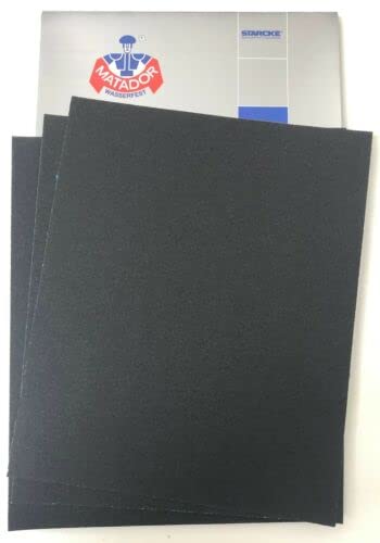 Matador Waterproof Abrasive Wet or Dry Sandpaper 5 Sheets 120 Grit 9"x11" S/C Made in Germany