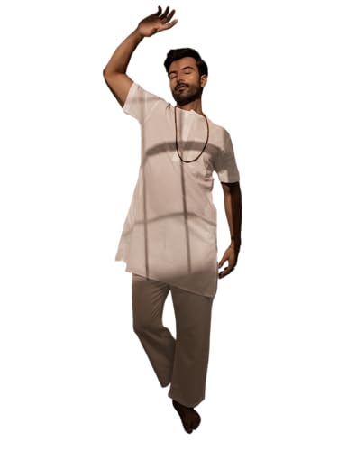 Kurta de yoga en coton VASTRAMAY pour homme avec poche pratique