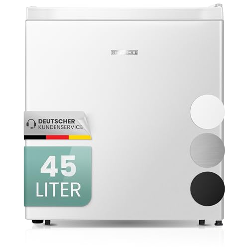 HEINRICHS Getränkekühlschrank 45L klein kompakt leise: 39db mit Kühlfach Mini-Bar; Tisch-Kühlschrank; Mini Kühlschrank mit separatem Kühlfach; perfekt geeignet für Büro Camping Garten Outdoor (Weiß)