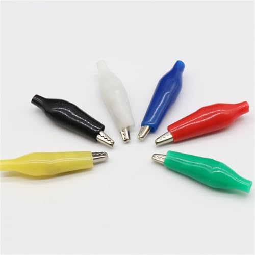 Pinces crocodiles de 28 mm isolées et colorées pour connectique de test