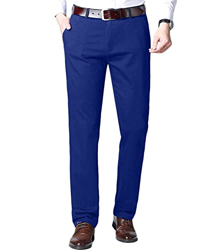 Men's Flat Front Suit Pants Regular Fit Wrinkle-Free Stretch Casual Dress Pants Trousers
