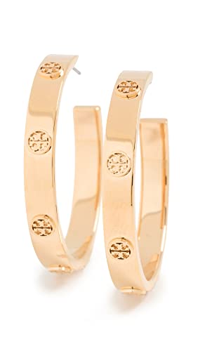 Image of Tory Burch Women's Miller Stud Hoop Earrings, Tory Gold, One Size
