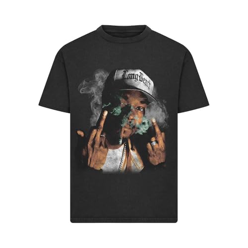 T-shirt Snoop Dogg lourd de qualité supérieure style rétro décontracté