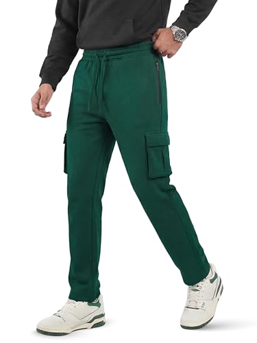 Image of Fflirtygo Mens Cargo Pants Cotton | Track Pants with Zip Pockets | 4 Pocket Joggers | Baggy Lower for Men | Sizes Upto 6XL