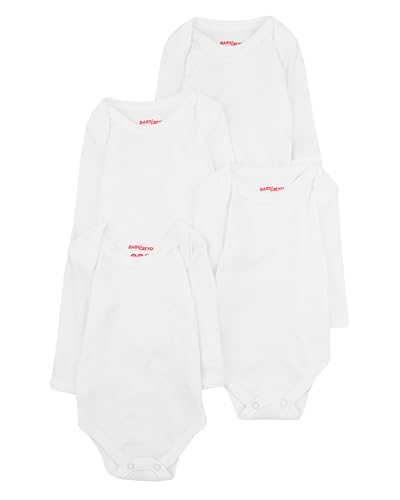 Recopilación de Camisetas de manga larga para Niña los mejores 10. 48 Baby Creysi Paquete 4 Camisetas Manga Larga Preescolar 3 Años Blanco Algodón Ideal Para Día a Día