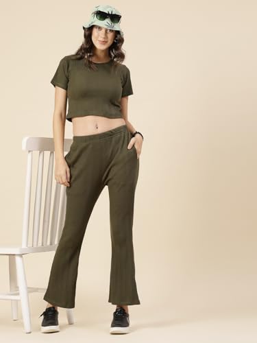 Image of Rigo Cotton Co-ord Set for Women | Round Neck, Slim Fit Tracksuit Co-ords Set for Women | Stylish Dresses for Women | Casual Wear, Beach Wear, Vacation Wear Outfit for Women