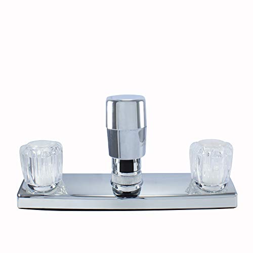 Wmf-8237A-Cp - Rv Kitchen Sink Faucet Washerless Acrylic Double Handle Less Spray (Chrome Plating Over Abs Plastic) #TOP3