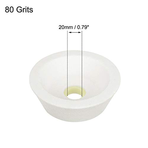 Uxcell A18101800UX0395 4-Inch Flaring Cup Grinding Wheel 80 Grits White Aluminum Oxide Wheel Surface Grinding Abrasive Wheel Ceramic Tool thumb #1