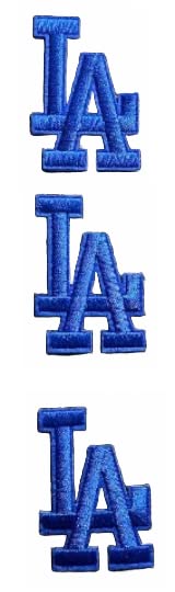 Iron-On Los Angeles Letter Patch Blue 3-Pack for Jackets & Bags