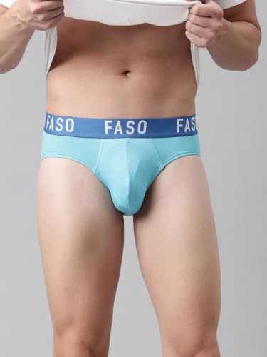 Image of F A S O Men's Cotton Rich Brief | Soft & Breathable Innerwear | Cushioned Waistband | Comfort Fit | Everyday Wear