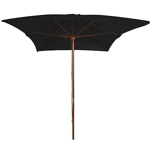 Parasol de jardin en bois terre cuite 200x300 cm avec mât de 38 mm pour votre terrasse