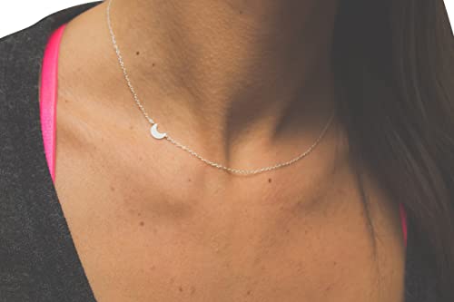 Sideways Small Moon Necklace 