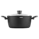 Florina Bono Hohe Kochtopf 20cm Induktion, 2,5L, Aluminium, FULL INDUCTION Boden, Glasdeckel, Antihaftbeschichtung PFOA-frei Marmor, Geeignet für alle Herdarten, Vitrokeramik, Elektro, Gas