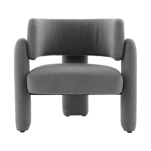 Sillón Gris Moderno, Sillon Relax Diseño Ergonómico, Butaca Orejera Marco de Madera Maciza, Sillon para Salón Carga hasta 250 Libras, Sillon Dormitorio Comodos, Diseño Sencillo, 78 x 52 x 74 cm
