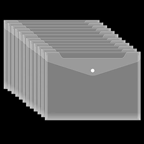 Lot de 12 pochettes transparentes en plastique A4 - Pochettes transparentes en plastique étanche - Pour documents de format A4 (transparent) Cover