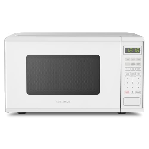 Farberware-09-Cu-Ft-Countertop-Microwave-Oven--900-Watts-Power-Auto-Cook-Settings-Defrost-Easy-Clean-and-Child-Safety-Lock-White Farberware 0.9 Cu. Ft. Countertop Microwave Oven – 900 Watts Power, Auto Cook Settings, Defrost, Easy Clean and Child Safety Lock - White - Image 1