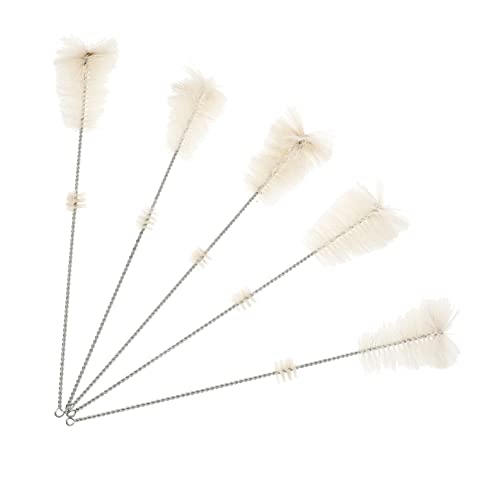 Healeved Chemistry Lab Tools 5pcs Universal Flask Brush Test Tube Brush Beaker Cleaner Straw Cleaning Wall Mountable