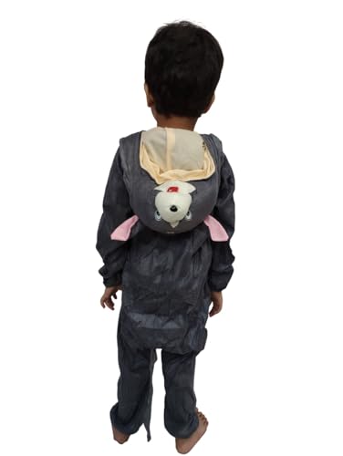 Image of BookMyCostume Grey Mischievous Cat Cartoon Kids Fancy Dress Costume 5-6 years