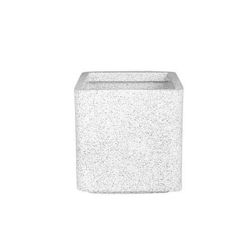 Image of ROTO Box Square Planter Pot Set | Premium LLDPE Outdoor Indoor Plant Pots | Modern Decorative Garden Planters for Home Balcony Office Patio (Dot White, 4 - (16X16X16 inch), Set of 1)