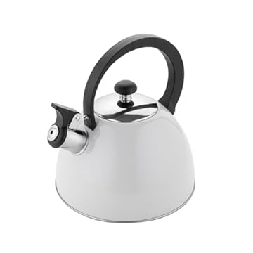 FLORINA Bollitore Acqua (2,5 l) I Bollitore da Fornello BRILLO I Bollitore con Manico in Bachelite I Antigraffio I Bollitore per Fornelli a Induzione, Gas, Elettrici I Colore: Grigio chiaro