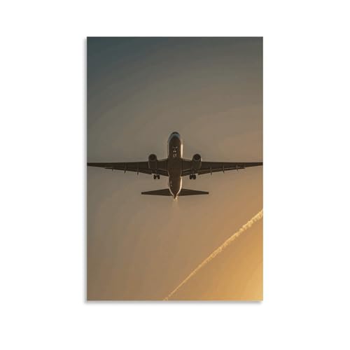 Toile murale moderne avion lumineux pour habiller un mur vide