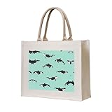 HJLUUFT Umweltfreundliche Canvas-Tragetasche, Motiv: Pazifik-Ozeanwal, Sublimations-Tragetaschen und wiederverwendbare Einkaufstaschen für den Alltag, Beige, Einheitsgröße
