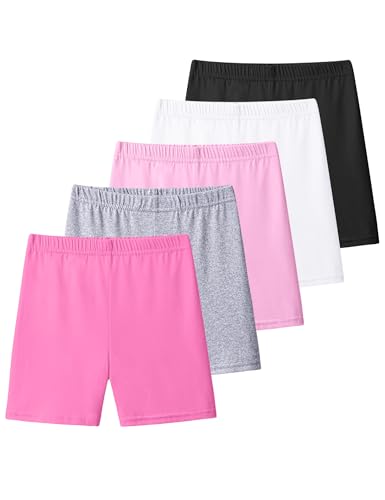 KEREDA Kurze Leggings Mädchen Radlerhose Kinder Kurze Hosen Sommer Shorts Hose 2-10 Jahre 5 Paar 5 Paar Mehrfarbig 7-8 Jahre