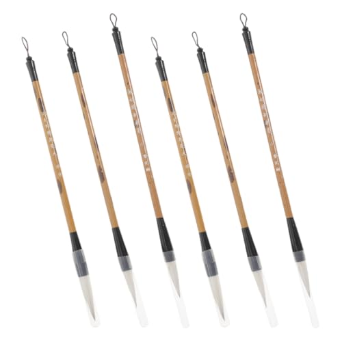 ULTECHNOVO 6 Pinceles de Caligrafía China para Adultos y Estudiantes Tamaños Grandes, Medianos y Pequeños, Ideales para Práctica en Casa o Estudio