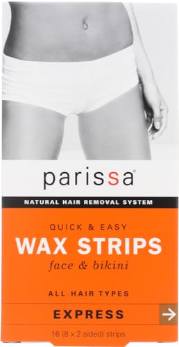 Parissa Quick and Easy Wax Strips Face and Bikini 16 Strips (Pack of 2)