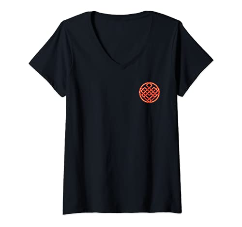 Womens Marvel Shang-Chi Neon Pocket Symbol V-Neck T-Shirt