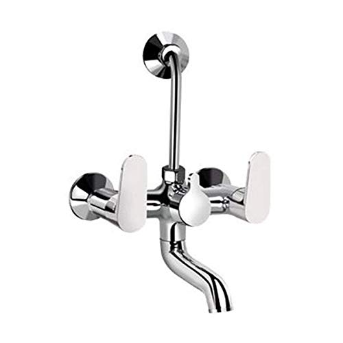Image of KB411019 Brass Hydrus Wall Mixer 2 in 1 with Flange (Silver)