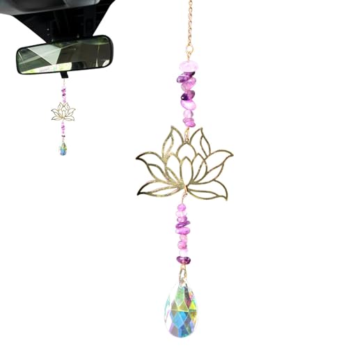 Attrape-rêves lune de attrape-rêves fleur de améthyste pendentif fleur de améthyste attrape-rêves fleur de pour jardin, voiture, maison, bureau